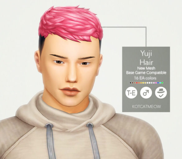 Sims 4 Yuji Hair Base Game Compatible Micat Game 2568