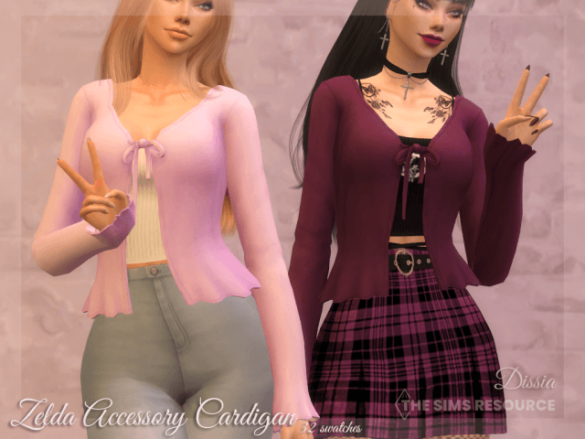 Sims 4 zelda accessory cardigan 32 swatches base game