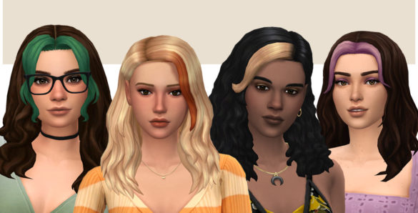Sims 4 hair streak overlays for 4 hairs part 2 more hair