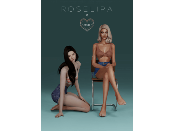 [ROSELIPA]xMARI DOUBLE TAKE POSE by ROSELIPA – The Sims 4