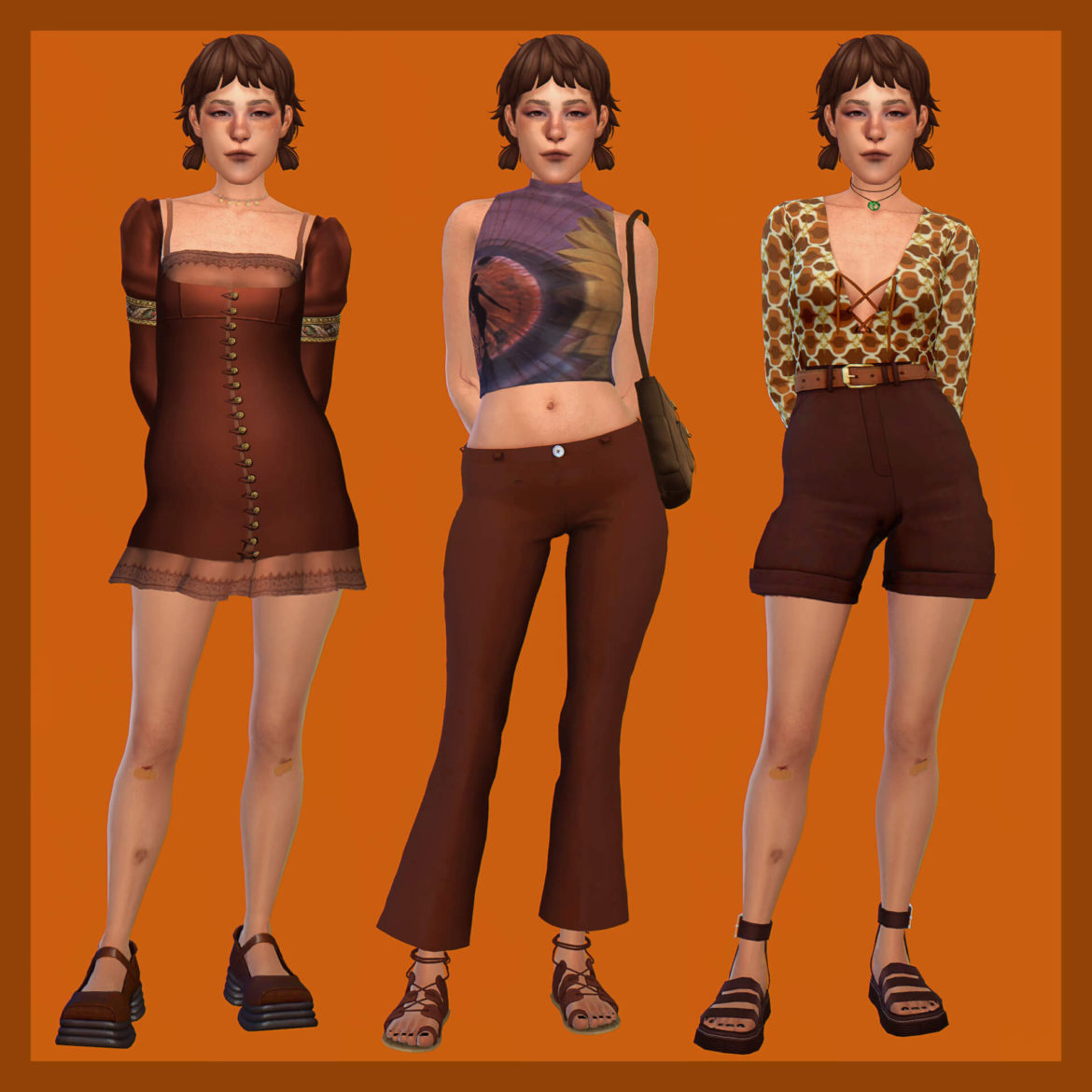 Sims 4 1 necklace dress shoes 2 top bag