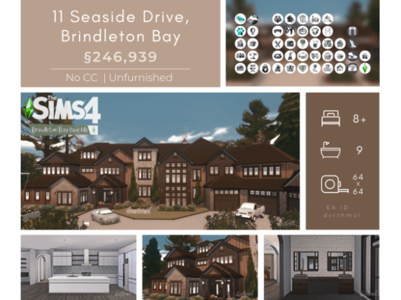 Sims 4 11 SEASIDE DRIVE, BRINDLETON BAY