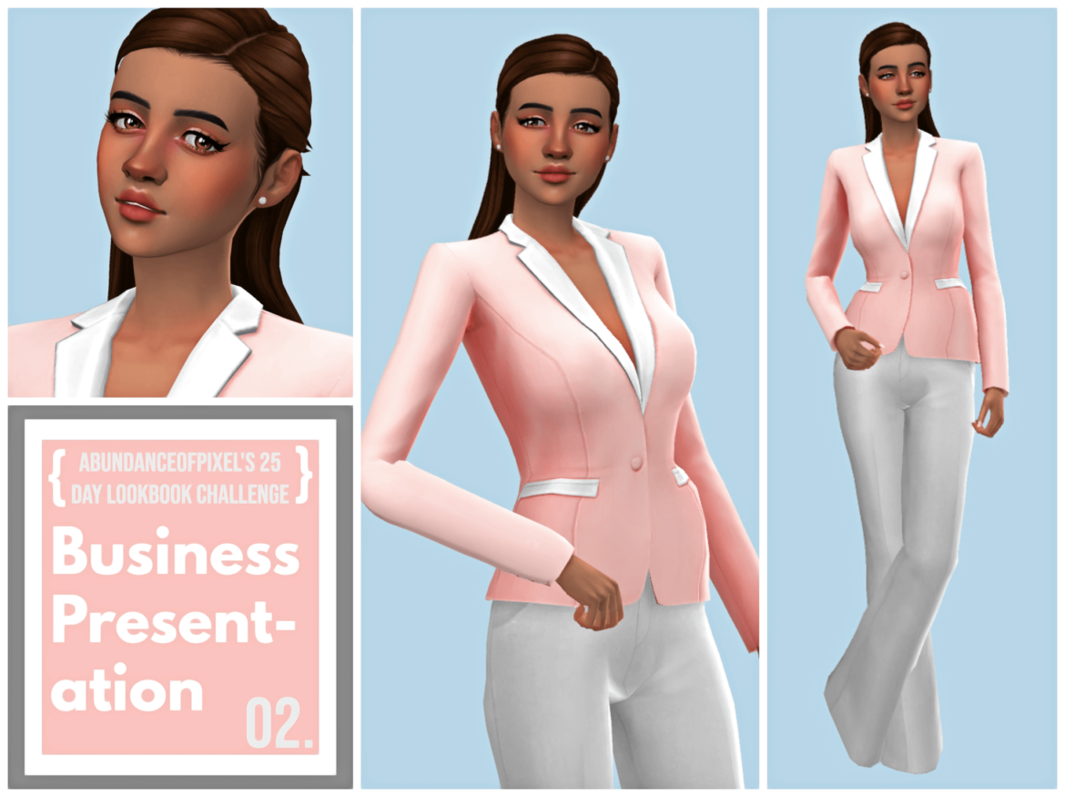 Sims 4 25 day lookbook challenge 02 business