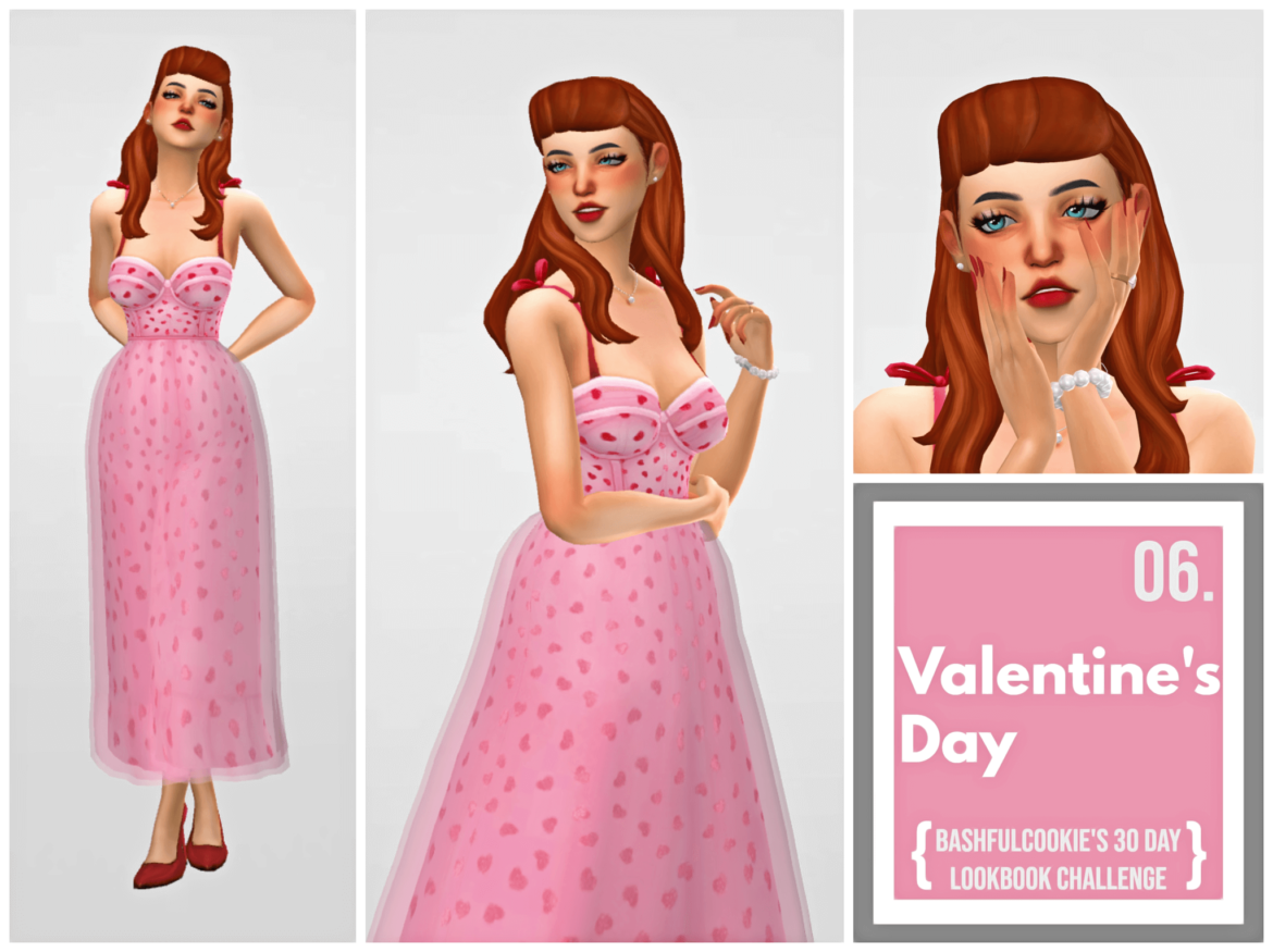 Sims 4 30 day lookbook challenge 06 valentines