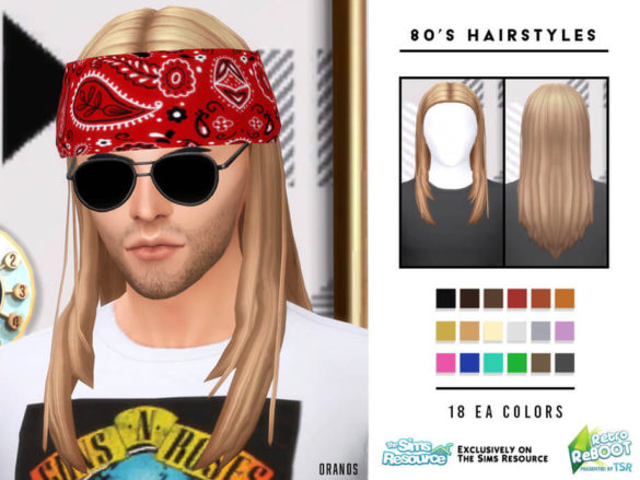 Sims 4 80’s Male Hairstyles by OranosTR