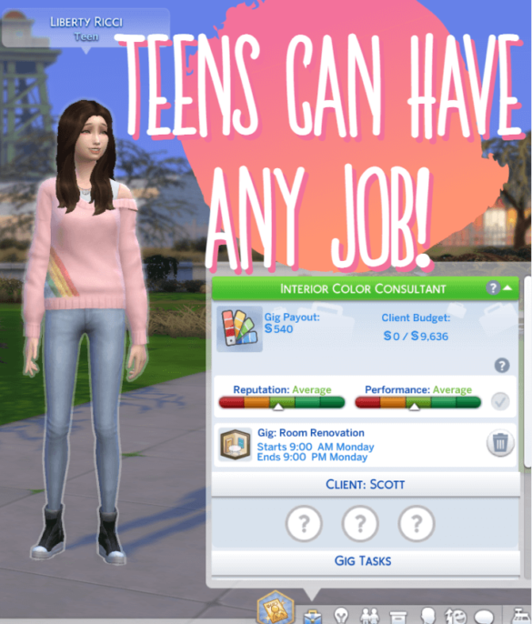 Sims 4 Adult Jobs For Teens