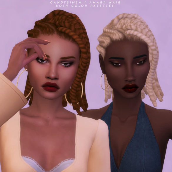 Sims 4 Amara Hair from Candy Sims 4