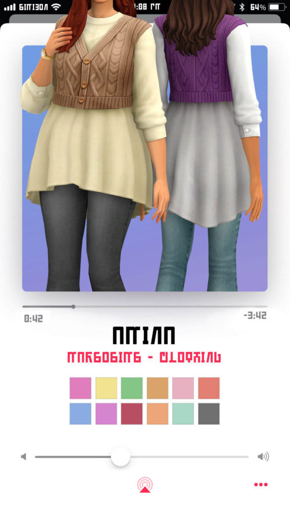 Sims 4 Amina outfit by Marso Sims