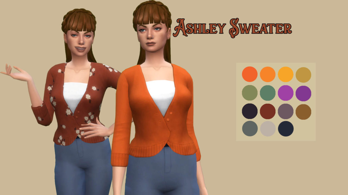 Sims 4 ashley sweater bgc maxis match all lods 9 solid - MiCat Game