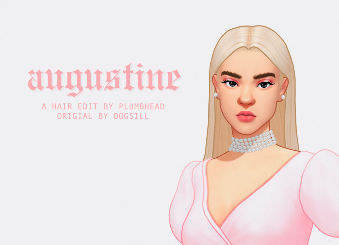 Sims 4 augustine hair original mesh by dogsill base game