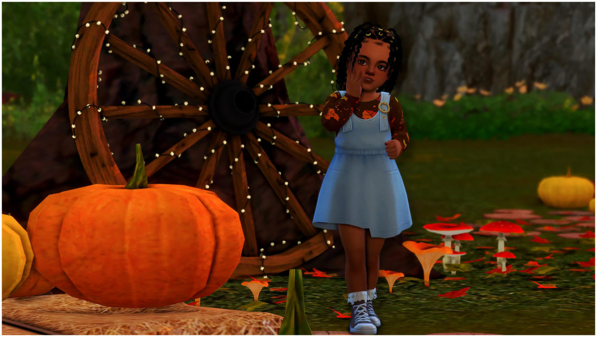 Sims 4 autumn overall dress