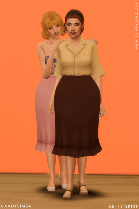 Sims 4 betty skirt a very high waist skirt with a bow