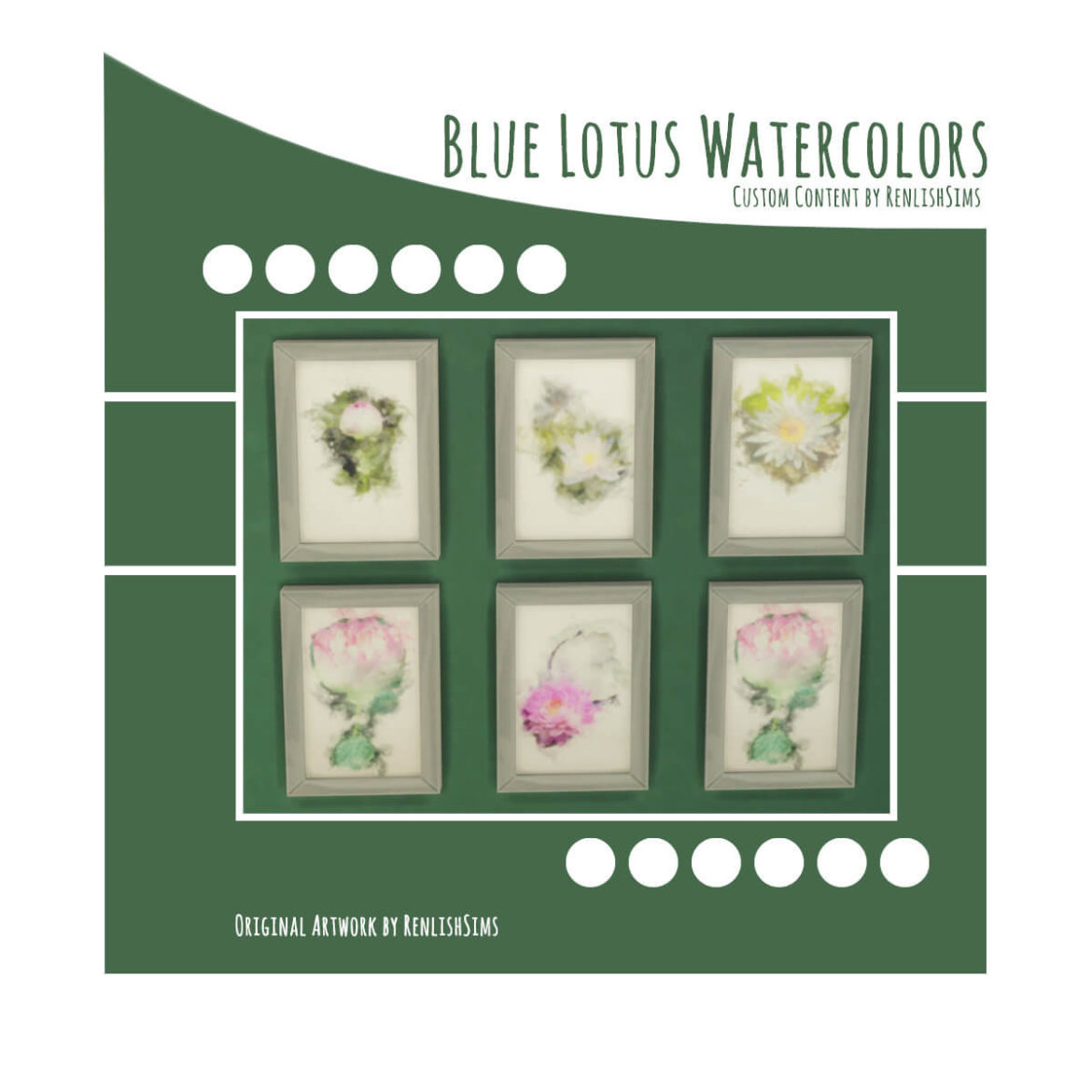 Sims 4 Blue Lotus Watercolors