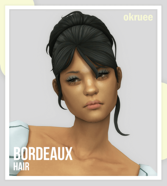 Sims 4 bordeaux hair a 1960s inspired bun