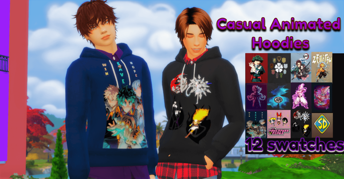 Sims 4 casual animated hoodies