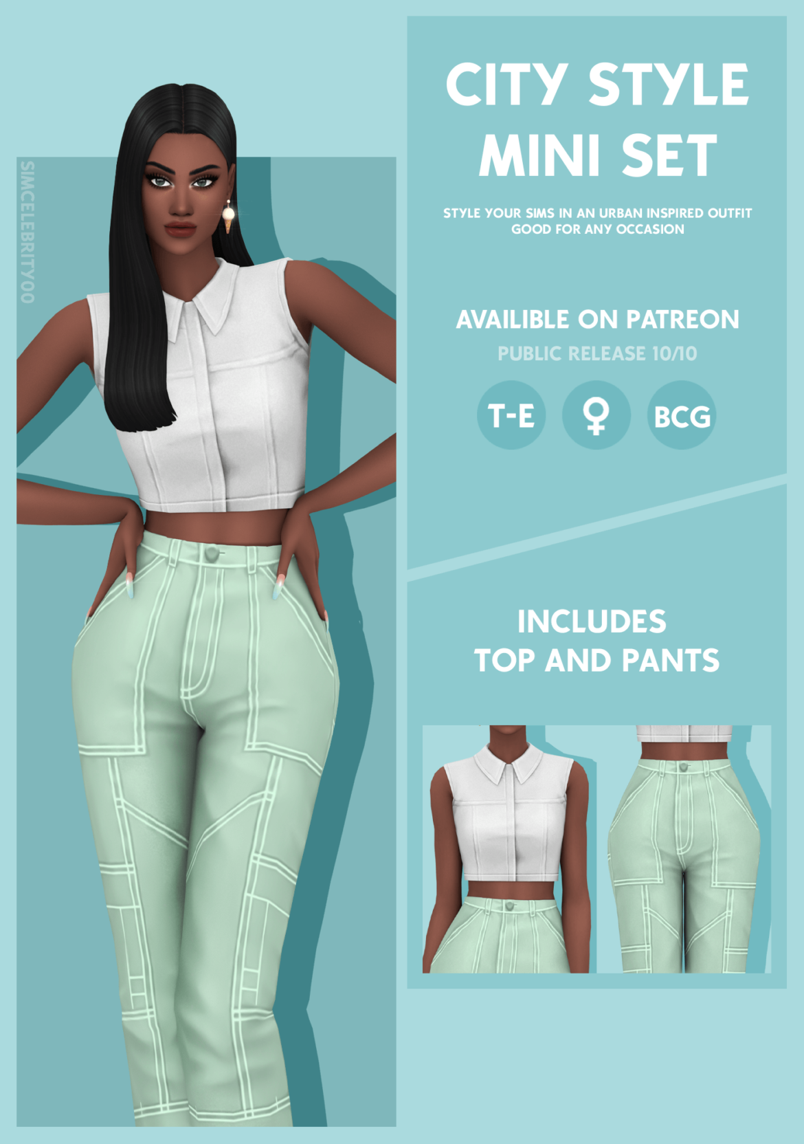 Sims 4 city style mini set style