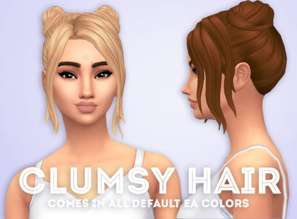 Sims 4 clumsy hair comes in all ea colors hat compatible