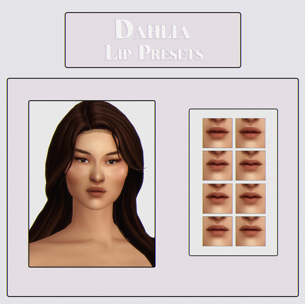 Sims 4 dahlia lip presets stuff all ages