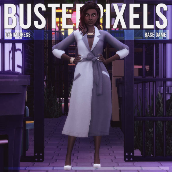 Sims 4 denim dress base game compatible base game