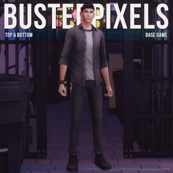 Sims 4 denim shirt skinny jeans iii no rips base game