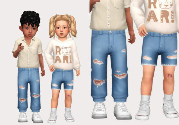 Sims 4 destroyed jeans distressed shorts