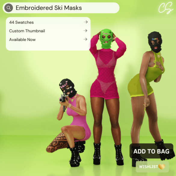 Sims 4 embroidered ski masks