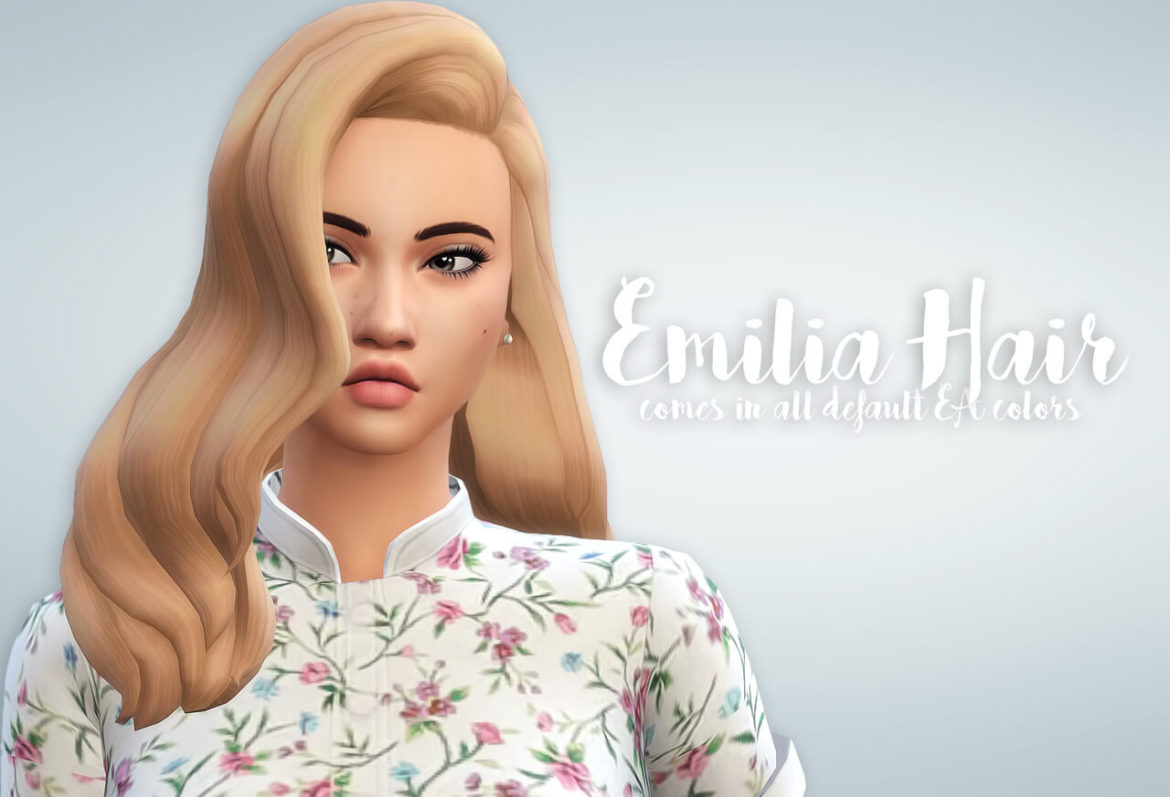 Sims 4 emilia hair comes in all default ea colors hat