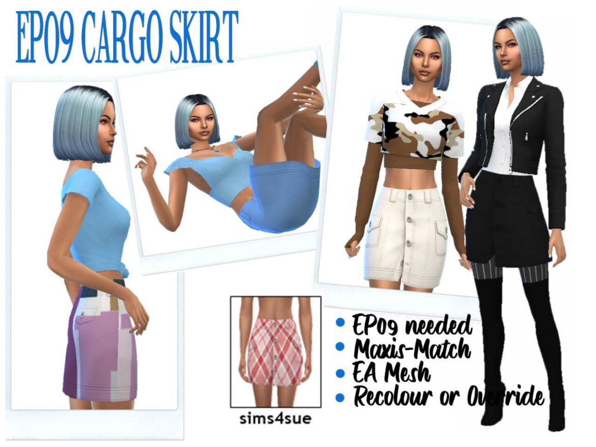 Sims 4 EP09 CARGO SKIRT — Sims4Sue