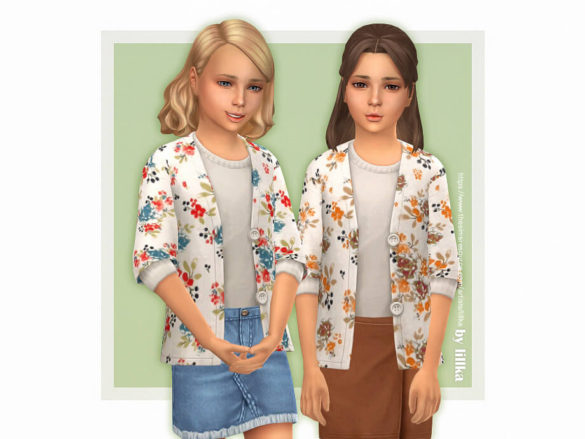 Sims 4 Floral Cardigan by lillka