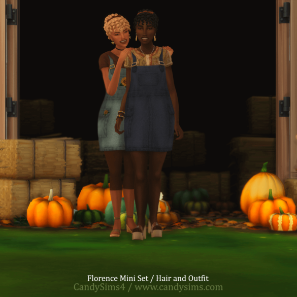 Sims 4 florence mini set hair and outfit a cute mini