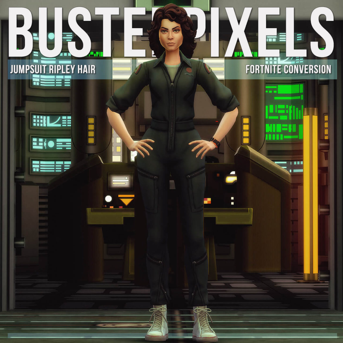 Sims 4 fortnite jumpsuit ripley hair conversionedit base