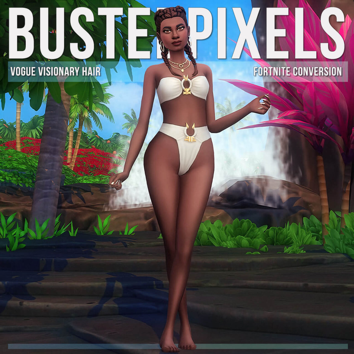 Sims 4 fortnite vogue visionary hair conversionedit base