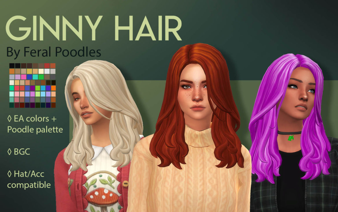 Sims 4 ginny hair ts4 maxis match cc a long pretty