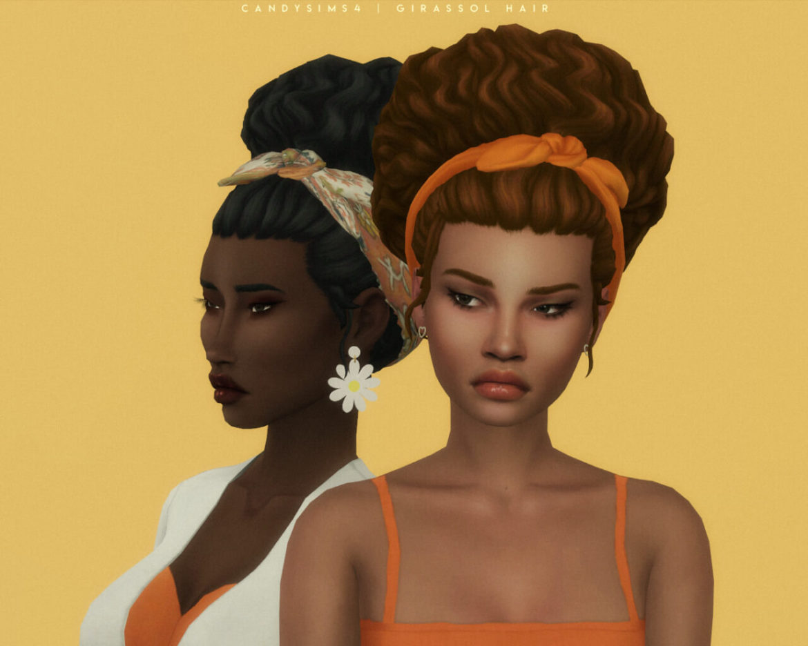Sims 4 Girassol Hair from Candy Sims 4