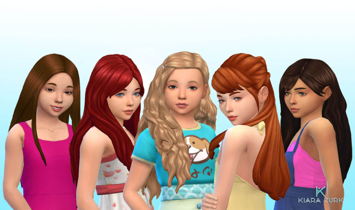 Sims 4 girls long hair pack