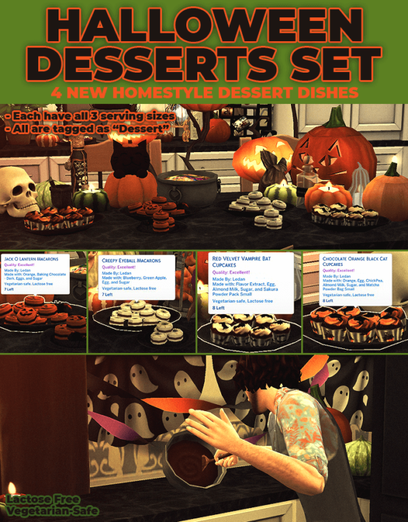 Sims 4 Halloween Desserts Set – 4 New Custom Recipes