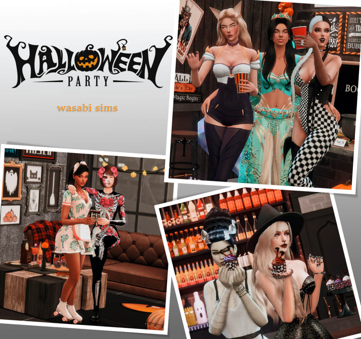 Sims 4 halloween party 2 7 poses youll need poseplayer