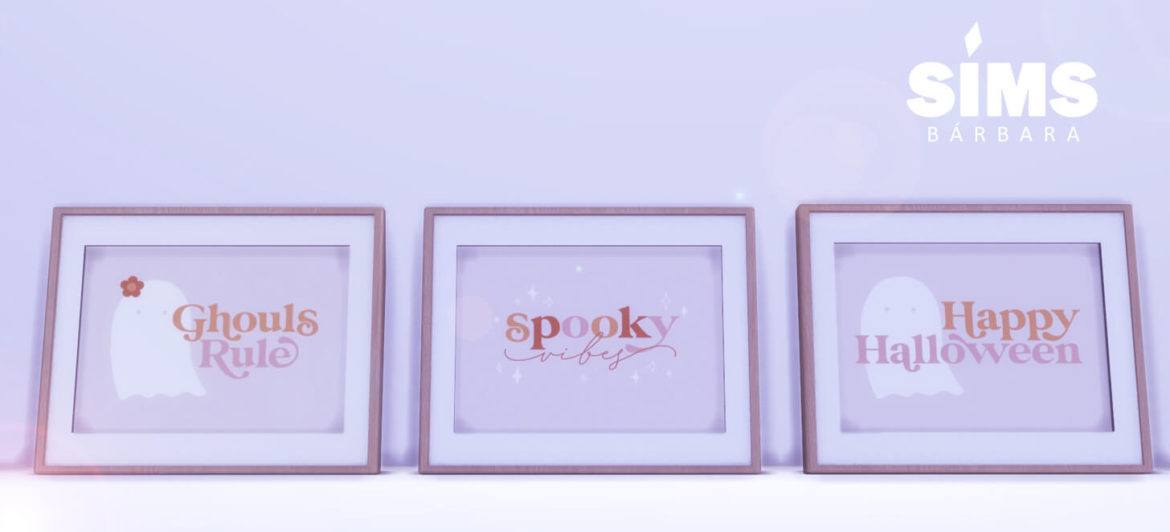 sims 4 happy ghost halloween print frame