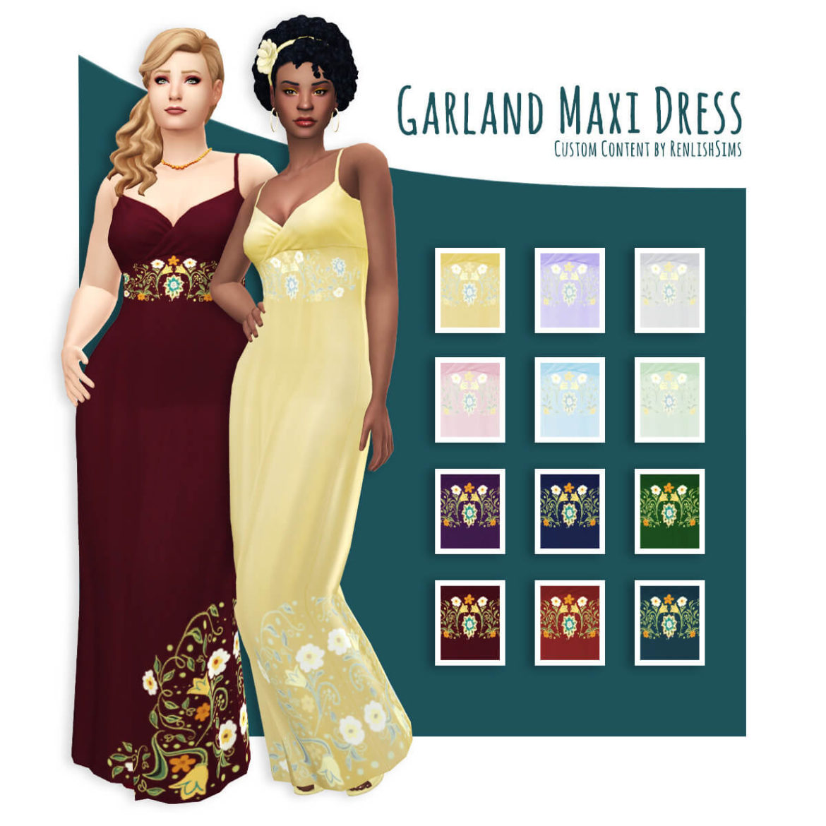 Sims 4 base game maxi dress