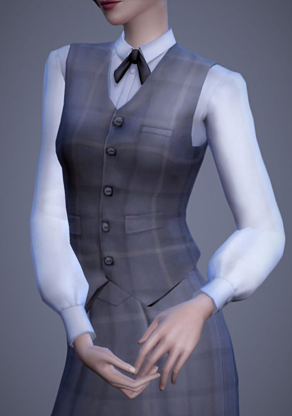Sims 4 historical archives scholar vest and skirt
