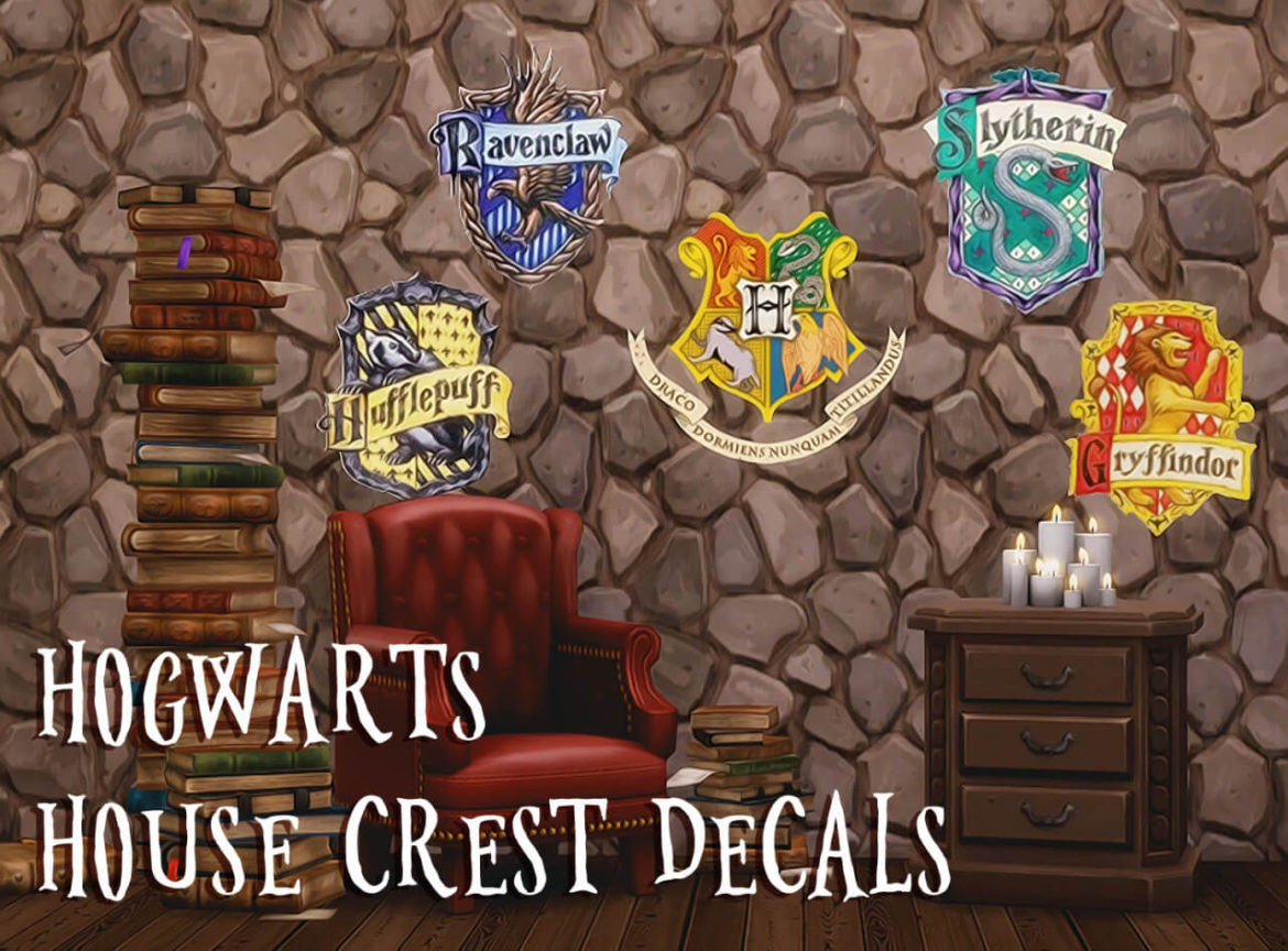 Sims 4 hogwarts house crest decals show your house pride