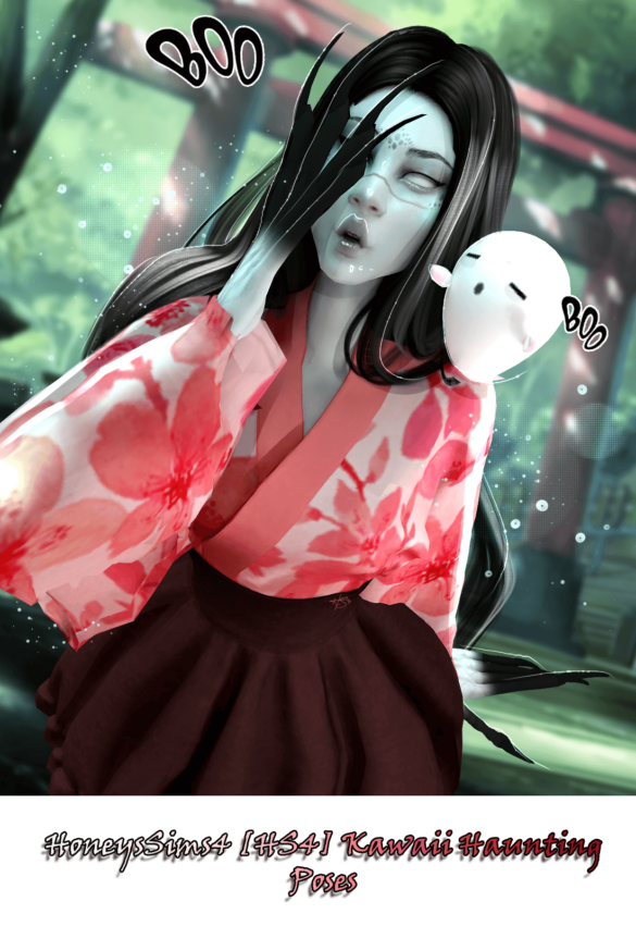 Sims 4 honeyssims4 hs4 kawaii haunting poses