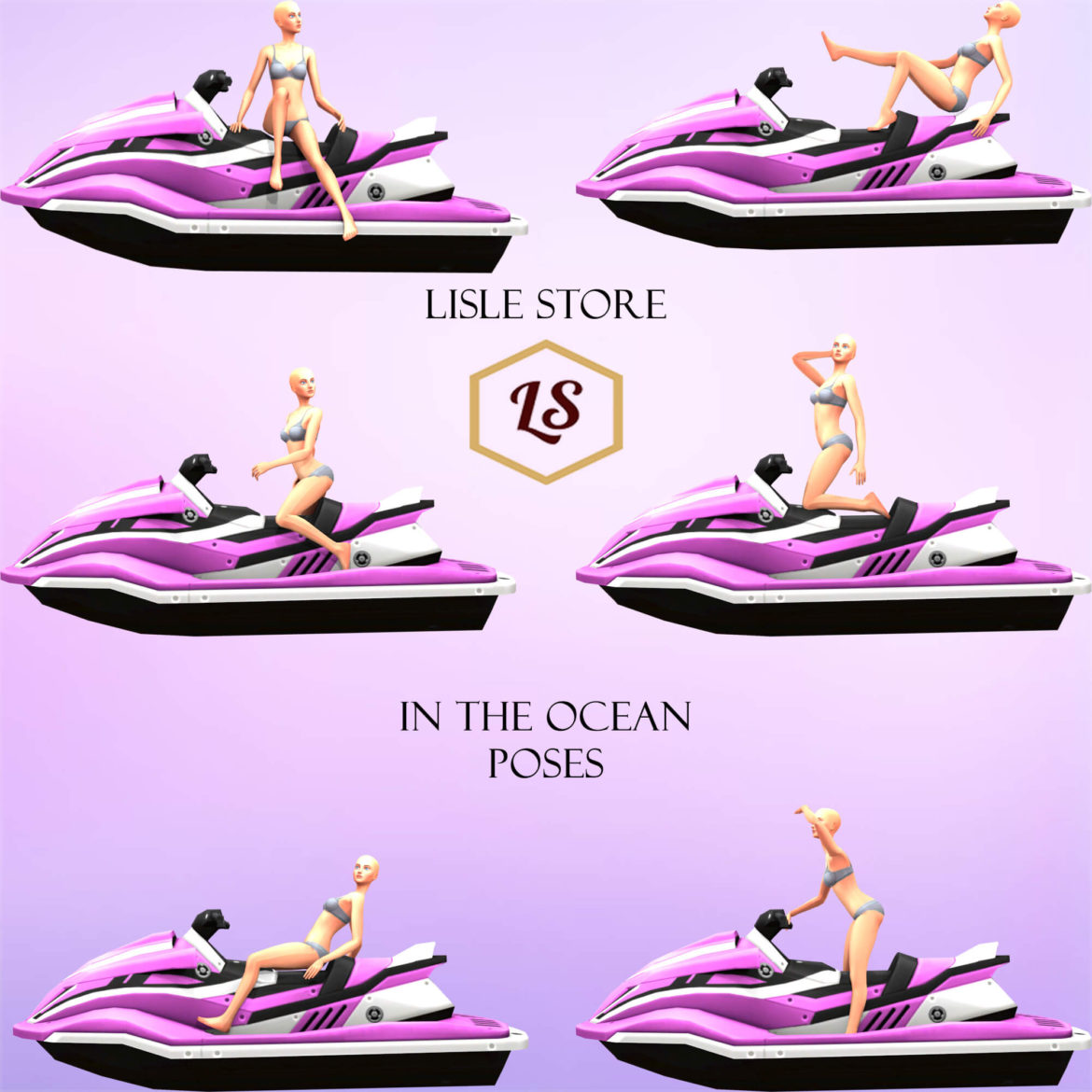 Sims 4 in the ocean poses