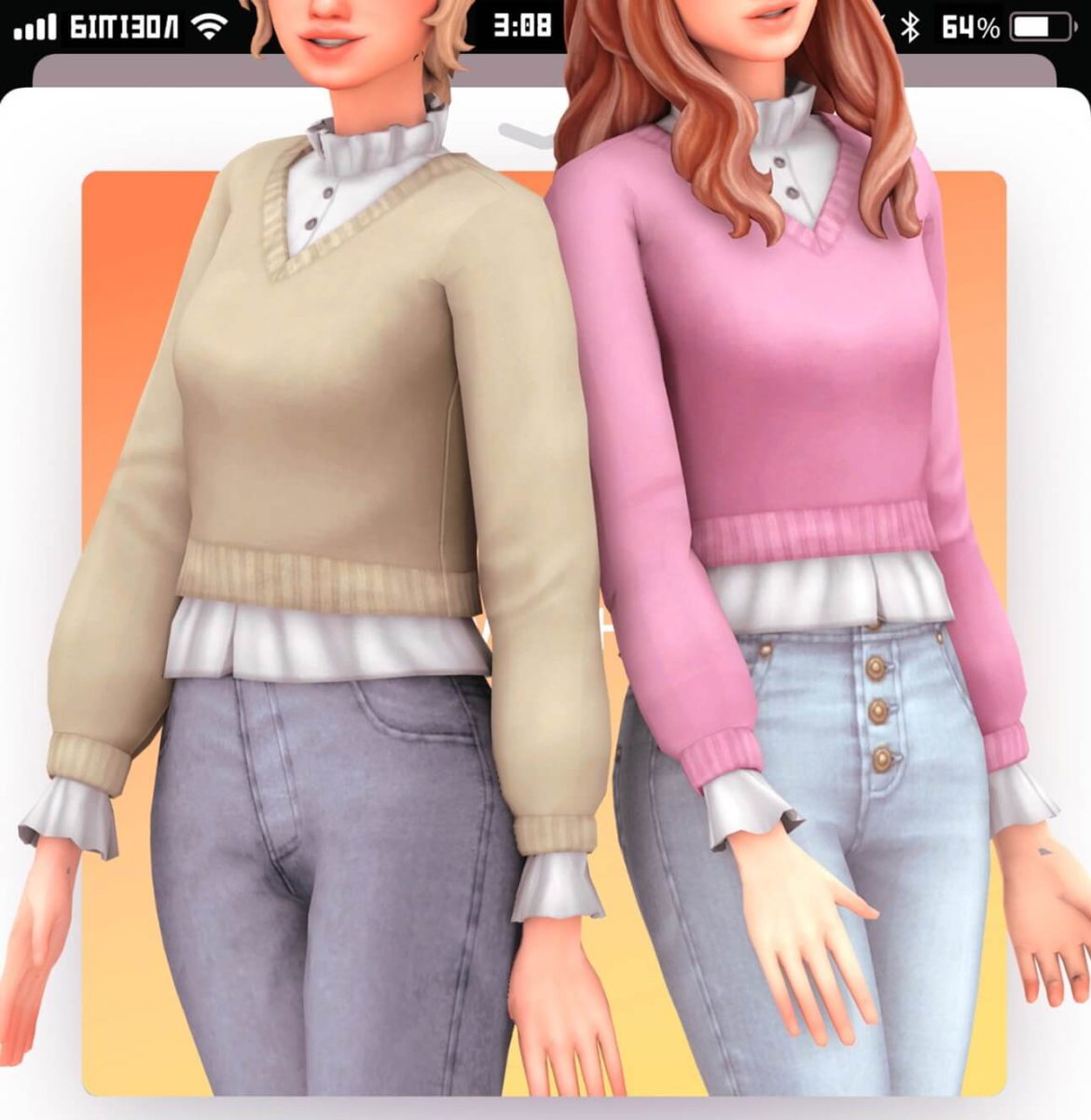 Sims 4 Inis blouse by Marso Sims