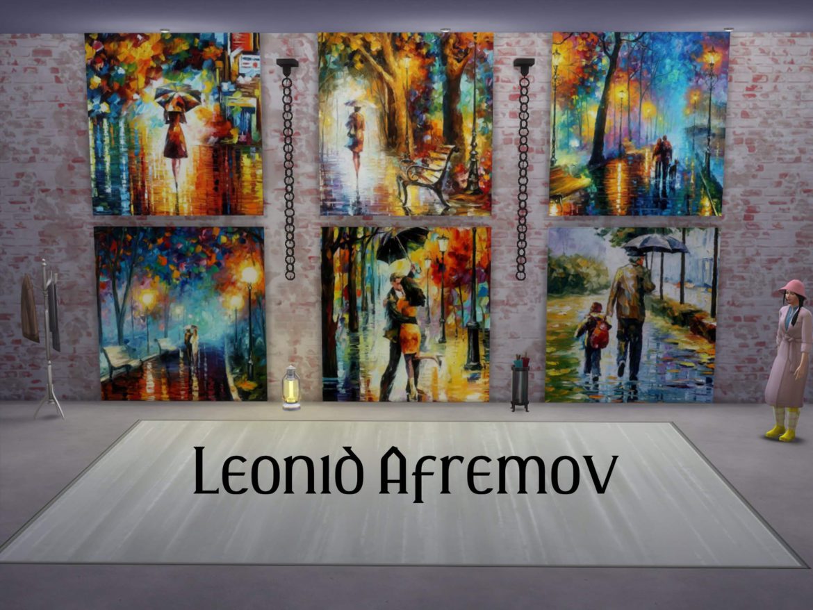 Sims 4 Leonid Afremov Paintings – Rain Collection