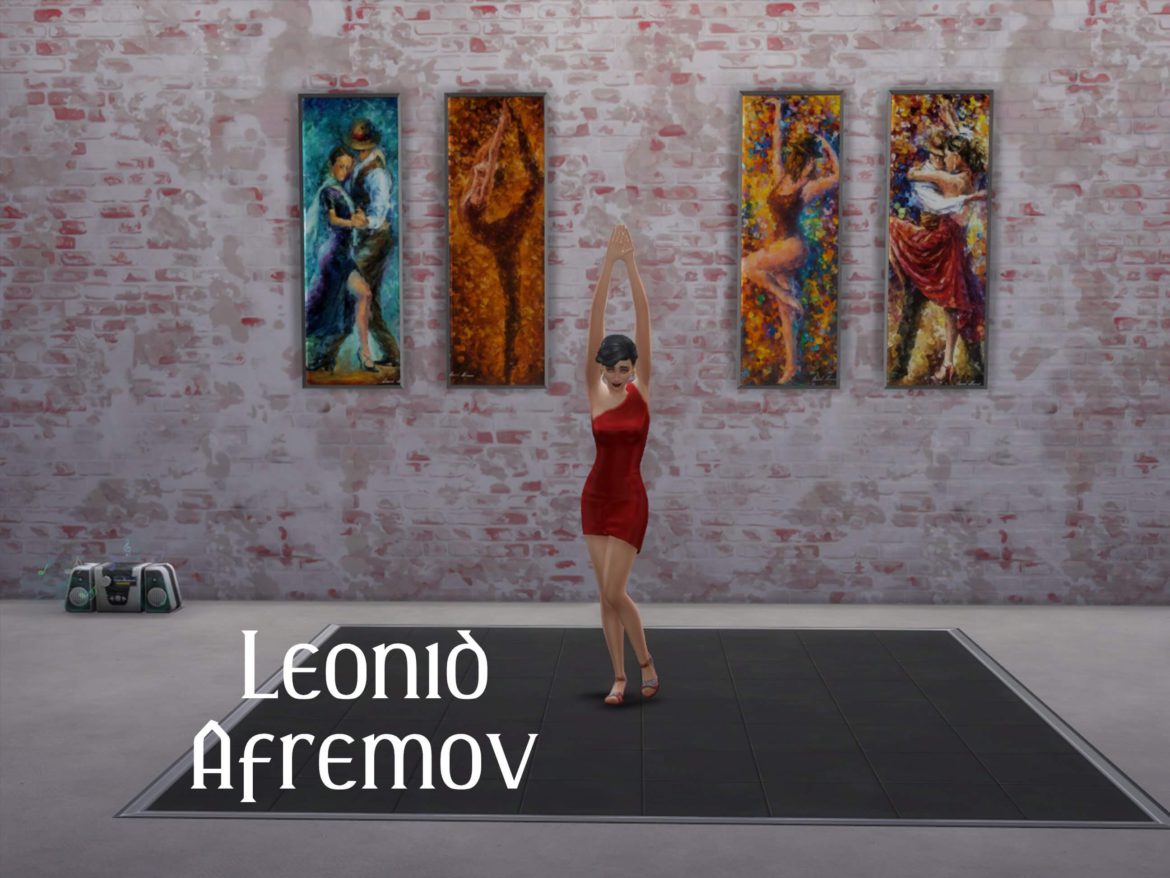 Sims 4 Leonid Afremov Panels – Dance Collection