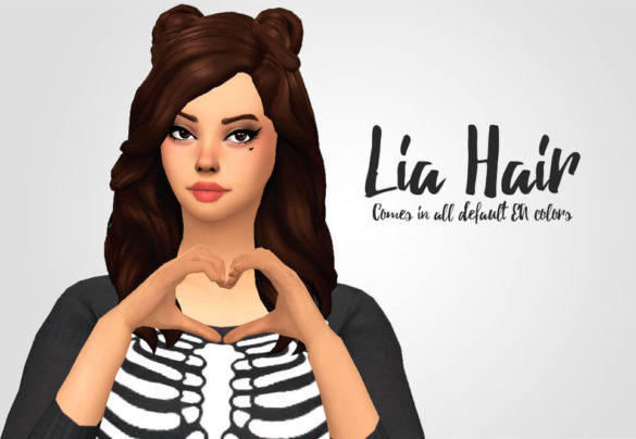 Sims 4 lia hair a voluminous hair with 2 buns at the top