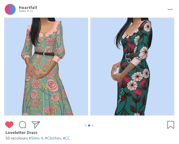 Sims 4 loveletter dress recolour