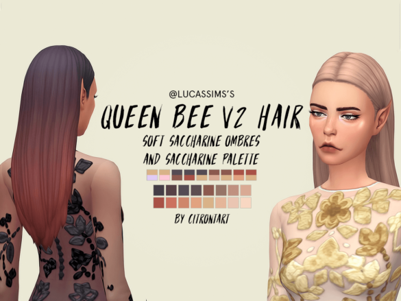Sims 4 lucassims s queen bee v2 hair recoloured