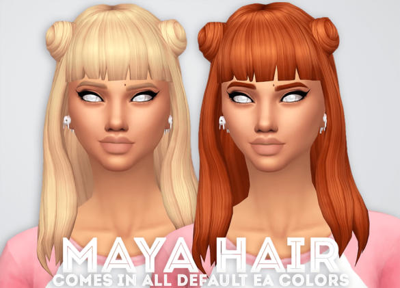 Sims 4 maya hair comes in all default ea colors hat